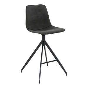 Chaise de comptoir en microfibre gris avec pieds noirs