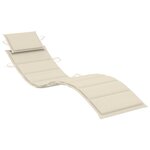 vidaXL Chaise longue avec coussin Gris Bois d'acacia solide