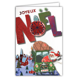 61-5841 Carte Joyeux Noël avec enveloppe blanche 12x17 5cm