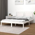 vidaXL Cadre de lit sans matelas blanc 140x200 cm bois massif