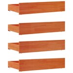 vidaXL Tiroirs de lit 4 Pièces cire marron bois de pin massif