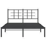 vidaXL Cadre de lit métal avec tête de lit noir 140x190 cm