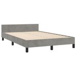 vidaXL Cadre de lit avec tête de lit gris clair 120x190 cm velours