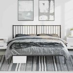 vidaXL Cadre de lit métal sans matelas avec tête de lit noir 183x213cm
