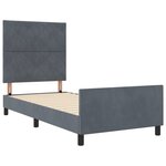 Lit en Velours Gris Foncé vidaXL 90x200 cm