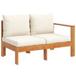 vidaXL Salon de jardin avec coussins 4 Pièces bois d'acacia massif
