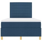 vidaXL Lit avec sommier et matelas bleu 120x200 cm en tissu