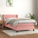 vidaXL Sommier à lattes de lit et matelas Rose 80x200 cm Velours