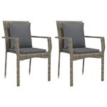 Chaises de jardin avec coussins 2 pièces résine tressée gris 02_0013335