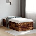 vidaXL Cadre de lit sans matelas chêne fumé 100x200 cm