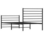 vidaXL Cadre de lit métal avec tête de lit/pied de lit noir 75x190 cm