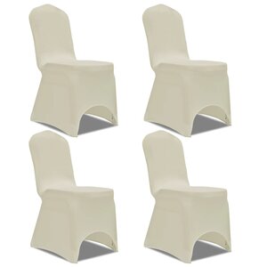 vidaXL Housse de chaise extensible 4 Pièces crème
