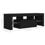 vidaXL Meuble TV avec lumières LED noir 120x35x40 cm