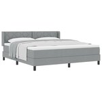 lit à sommier vidaXL avec matelas gris clair 180x200 cm Tissu
