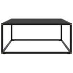 vidaXL Table basse Noir avec verre noir 80x80x35 cm