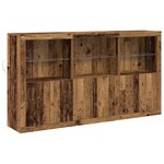 vidaXL Buffet avec lumières LED Bois ancien 181 5 x 37 x 100 cm