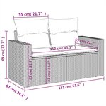 vidaXL Salon de jardin avec coussins 9 Pièces beige résine tressée