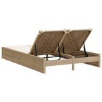vidaXL Chaise longue double avec coussins beige résine tressée