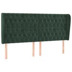 vidaXL Tête de lit avec oreilles Vert foncé 183x23x118/128 cm Velours