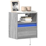 vidaXL Meubles TV muraux et lumières LED 2 Pièces sonoma gris 41x31x45 cm
