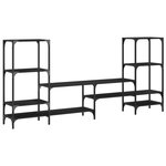 vidaXL Meuble TV noir 206 5x28 5x95 cm Bois d'ingénierie