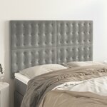 vidaXL Têtes de lit 4 Pièces Gris clair 72x5x78/88 cm Velours