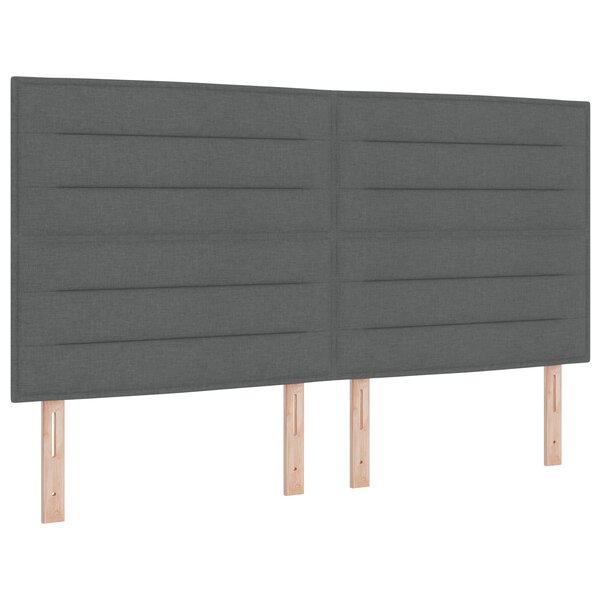vidaXL Tête de lit LED Design Lignes Gris Foncé 90 cm Tissu