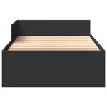 vidaXL Cadre de lit noir 90x190 cm bois d'ingénierie