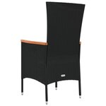 vidaXL Chaises de jardin lot de 4 avec coussins Résine tressée Noir