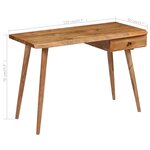 vidaXL Table à écrire Bois d'acacia massif 110 x 50 x 76 cm