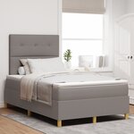 vidaXL Lit Box Spring avec Matelas Taupe 120x200 cm Tissu