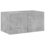 vidaXL Meuble TV mural avec lumières LED gris béton 60x35x31 cm