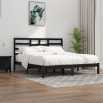 vidaXL Cadre de lit Noir Bois de pin massif 200x200 cm