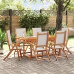 vidaXL Ensemble à manger de jardin 7Pièces bois d'acacia solide textilène