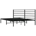 vidaXL Cadre de lit métal sans matelas avec tête de lit noir 120x190cm