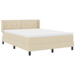 Lit à ressorts vidaXL avec matelas crème 140 x 200 cm tissu