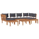 Bancs de jardin vidaXL 4 pièces avec coussins en bois d'acacia massif