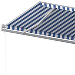vidaXL Auvent manuel rétractable avec poteaux 6x3 5 m Bleu et blanc