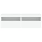 vidaXL Meubles TV muraux avec lumières LED 2 Pièces blanc 60x30x40 cm