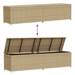 vidaXL Boîte de rangement de jardin mélange beige 469L résine tressée