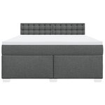 vidaXL Sommier à lattes de lit avec matelas Gris foncé 180x200cm Tissu