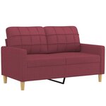 vidaXL Ensemble de canapés 4 Pièces avec coussins rouge bordeaux tissu