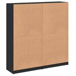 vidaXL Bibliothèque avec portes noir 136x37x142 cm bois d'ingénierie