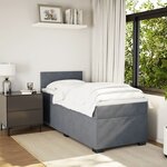 vidaXL Sommier à lattes de lit et matelas Gris foncé 80x200 cm Velours