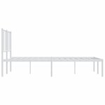 vidaXL Cadre de lit métal avec tête de lit blanc 120x190 cm
