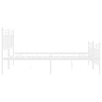 vidaXL Cadre de lit métal sans matelas et pied de lit blanc 140x200 cm