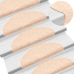 vidaXL Tapis d'escalier auto-adhésif poinçon aiguilleté 15 Pièces crème