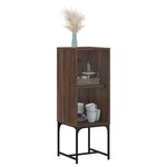 vidaXL Armoire latérale avec porte en verre chêne marron 35x37x100 cm