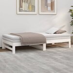 vidaXL Lit coulissant Blanc 2x(90x190) cm Bois de pin massif