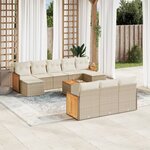 vidaXL Salon de jardin 11 Pièces avec coussins beige résine tressée